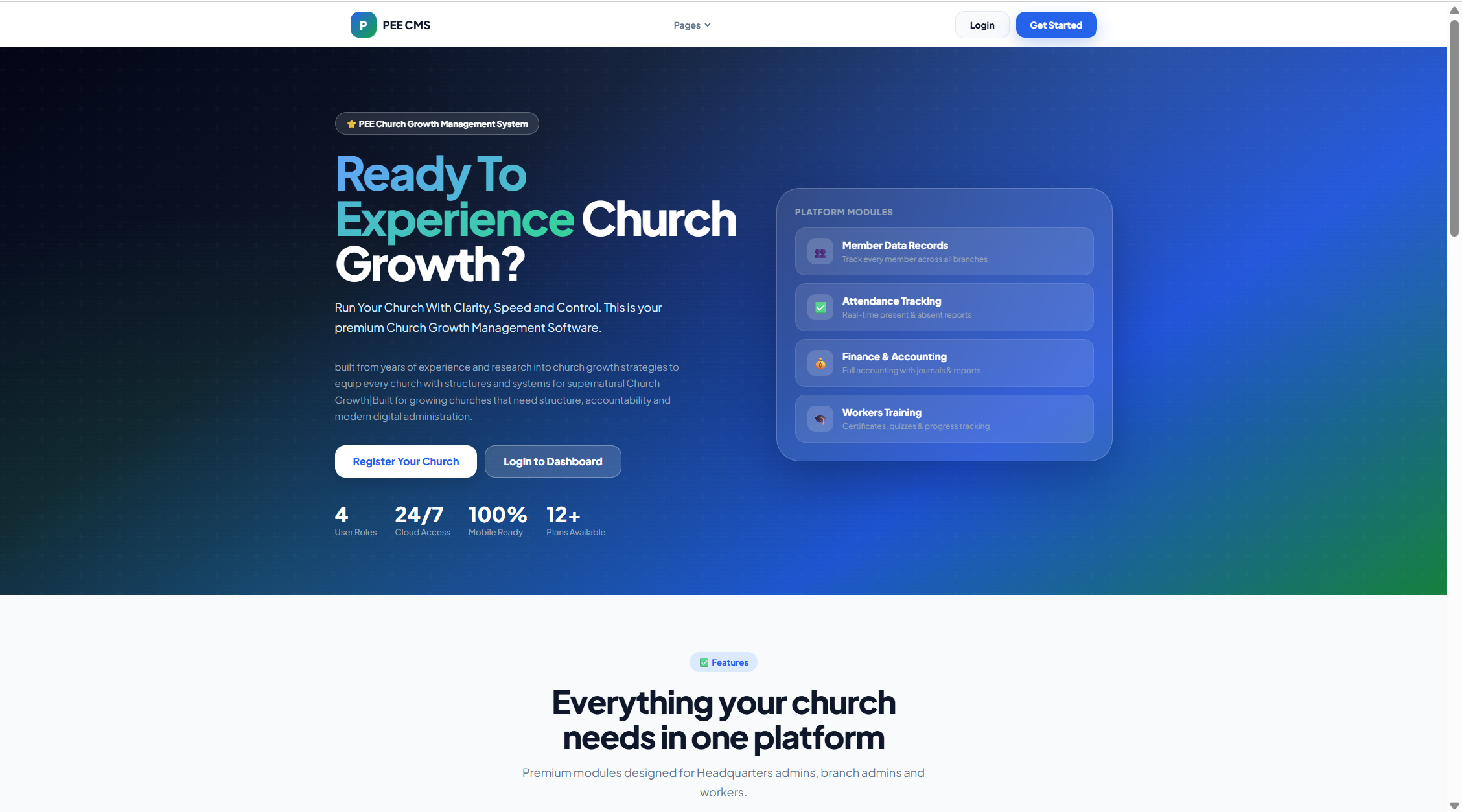 PEE CHURCH GROWTH MANAGEMENT SOFTWARE